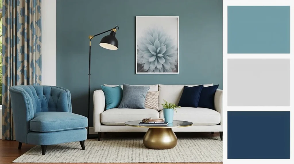 blue throw pillows
