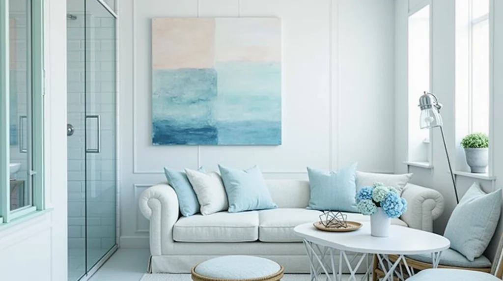 blue throw pillows