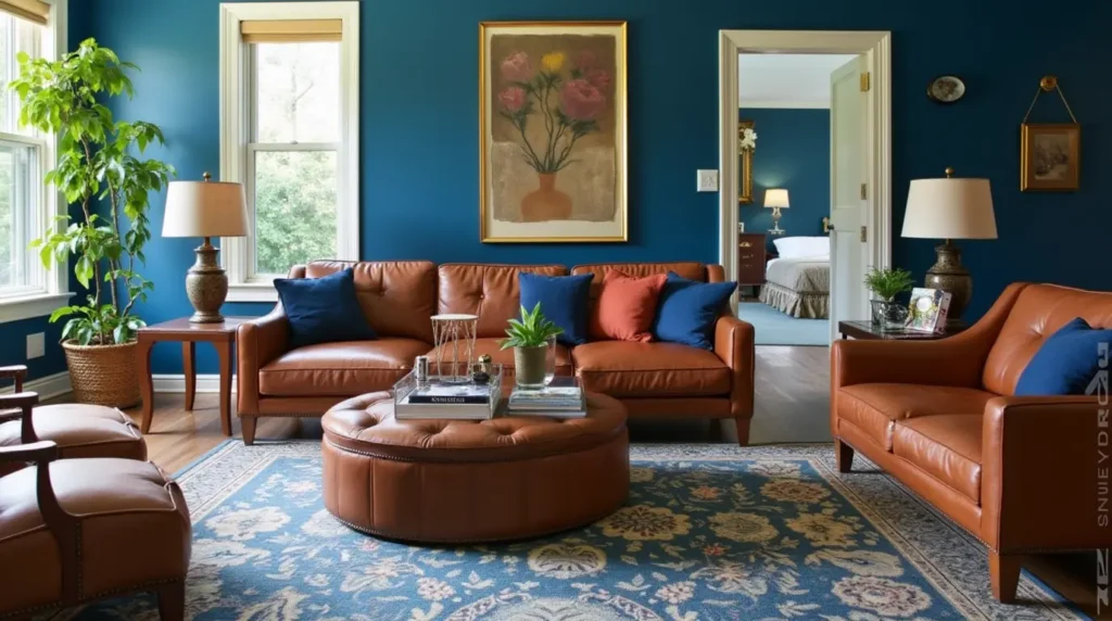 blue throw pillows