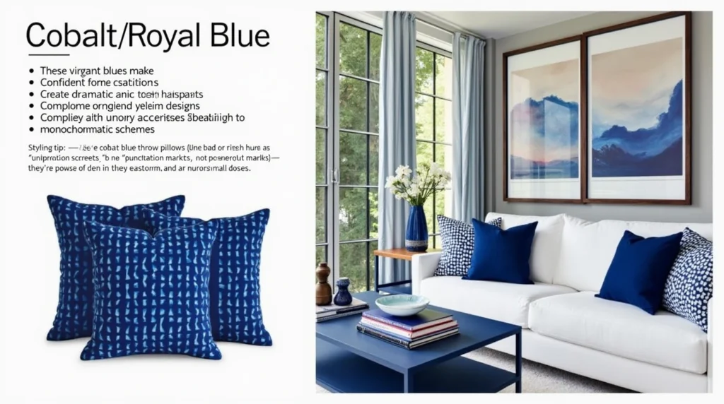 blue throw pillows