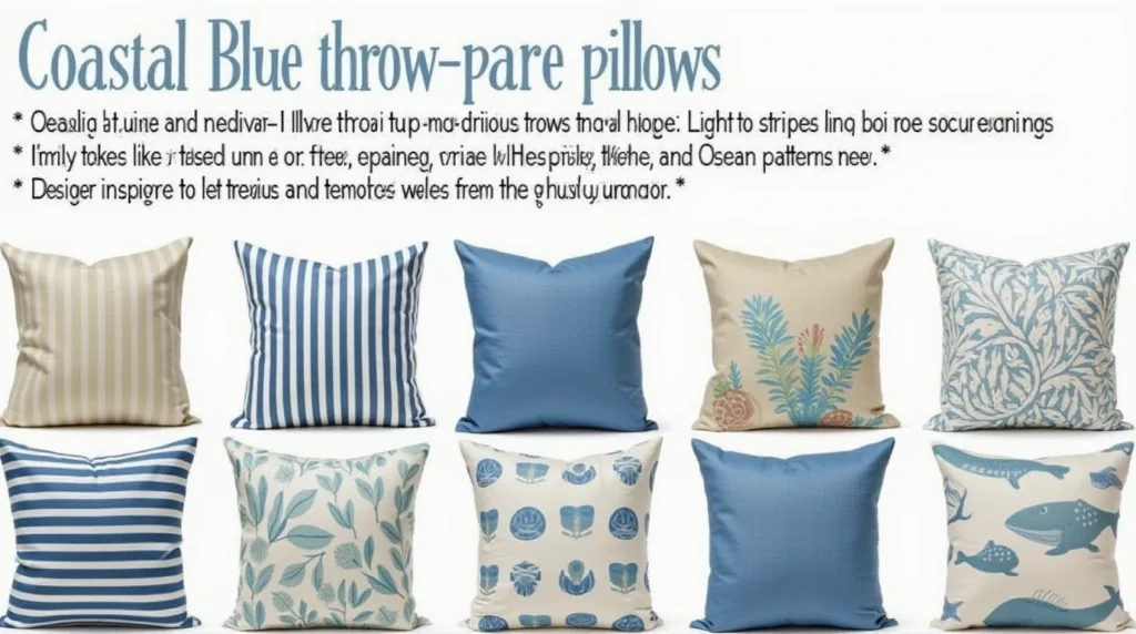 blue throw pillows